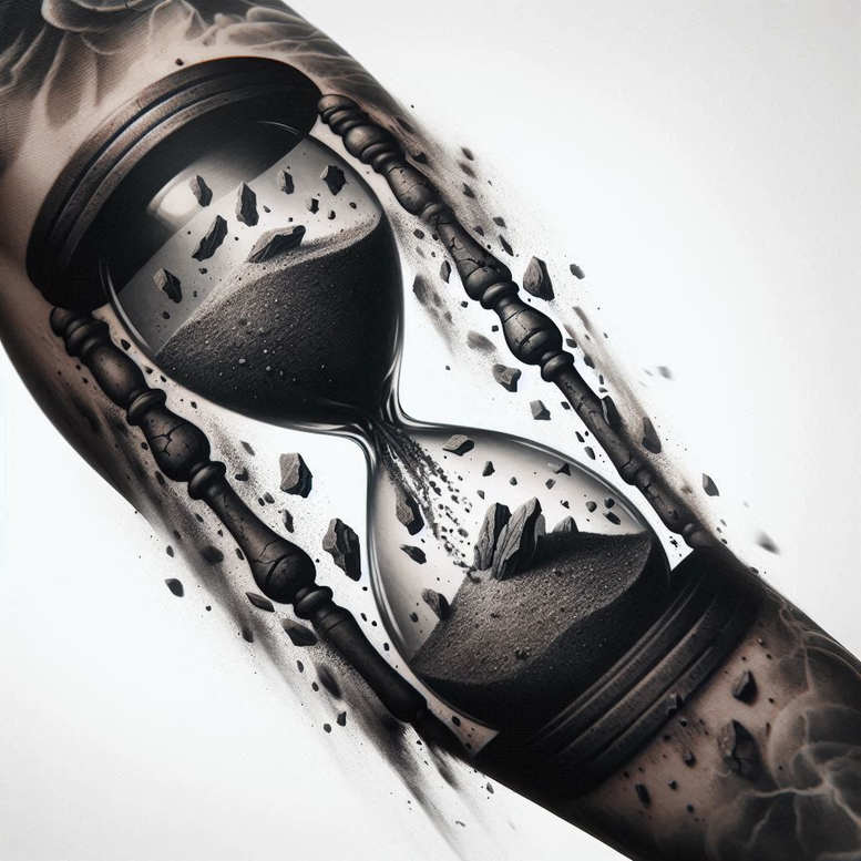 watches-hourglass tattoo design ideas minimalist temporal art embodying endurance