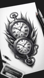 watches-hourglass tattoo design ideas Realism smooth gradients timekeeper shows strength