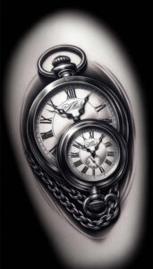 watches-hourglass tattoo design ideas line-art visual countdown for elbow