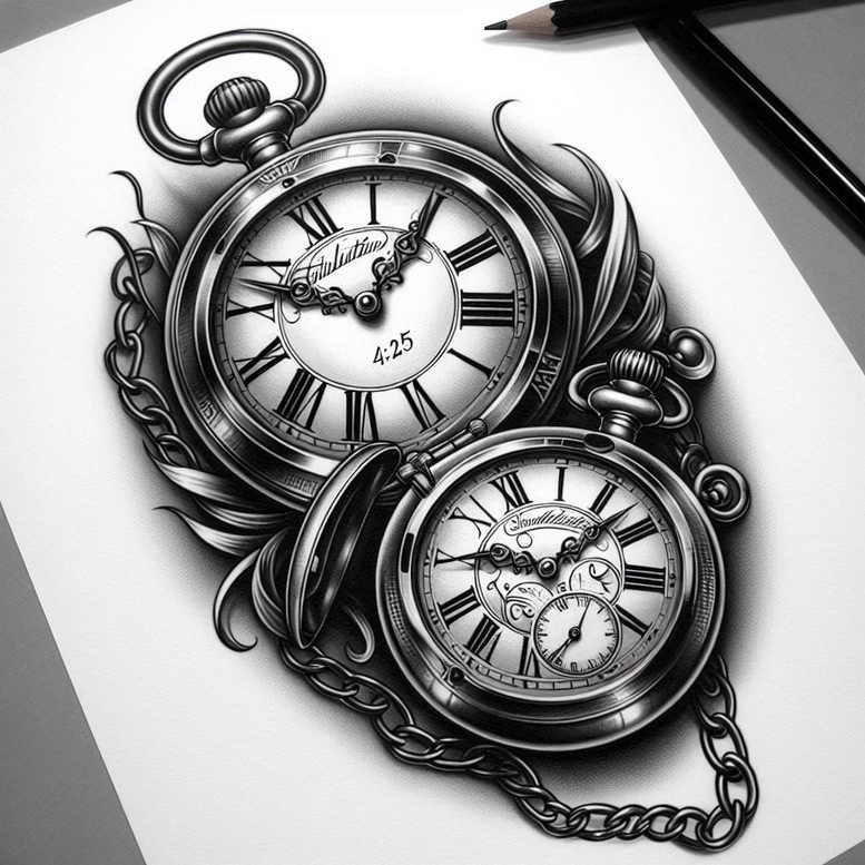 mystical-time-realism-gentle-shadow-for-upper-thigh – tattoo design ideas free ai generated – Gallery: watches-hourglass-inkby-ai