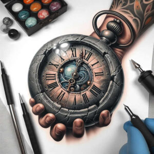 time-realism-soft-transitions-for-upper-shoulder – tattoo design ideas free ai generated – Gallery: watches-hourglass-inkby-ai
