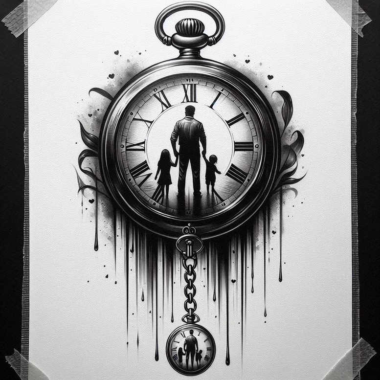 time-tattoo-neotraditional-refined-lines-for-shin – tattoo design ideas free ai generated – Gallery: watches-hourglass-inkby-ai