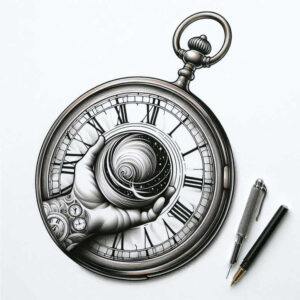 time-symbol-surrealism-metaphysical-for-knee – tattoo design ideas free ai generated – Gallery: watches-hourglass-inkby-ai