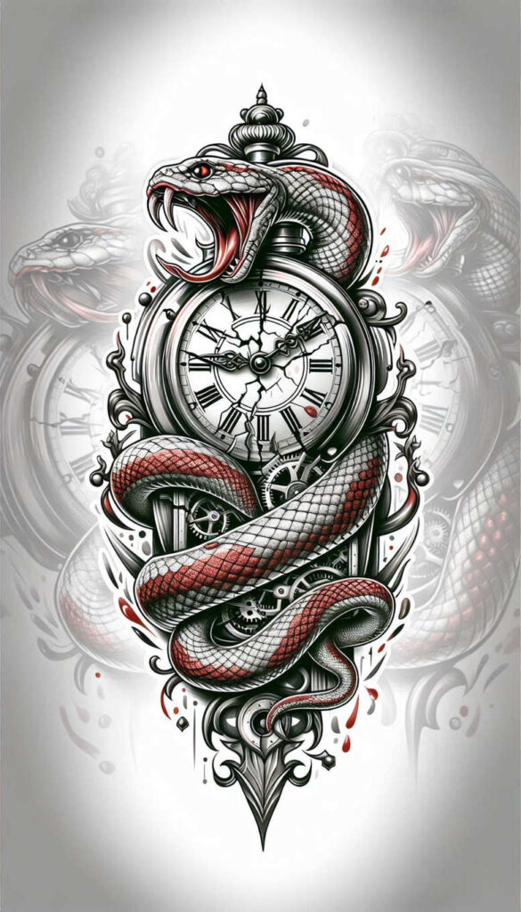 clock-neotraditional-clean-fill-for-forearm – tattoo design ideas free ai generated – Gallery: watches-hourglass-inkby-ai
