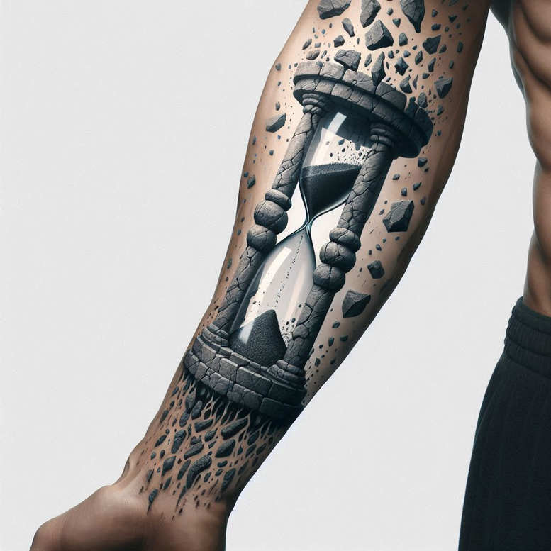 time-change-symbol-neotraditional-layered-color-for-side-torso – tattoo design ideas free ai generated – Gallery: watches-hourglass-inkby-ai