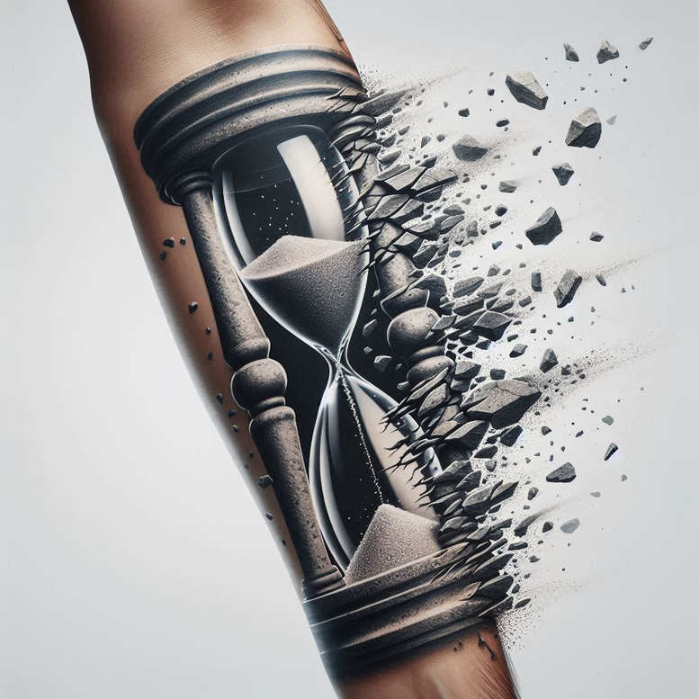 mystical-time-realism-true-rendering-for-lower-leg – tattoo design ideas free ai generated – Gallery: watches-hourglass-inkby-ai