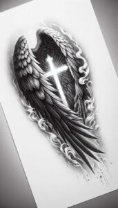 line-wings-tattoo – tattoo design ideas free ai generated – surrealism-hyperreal – for-nape – Gallery: wings-inkby-ai