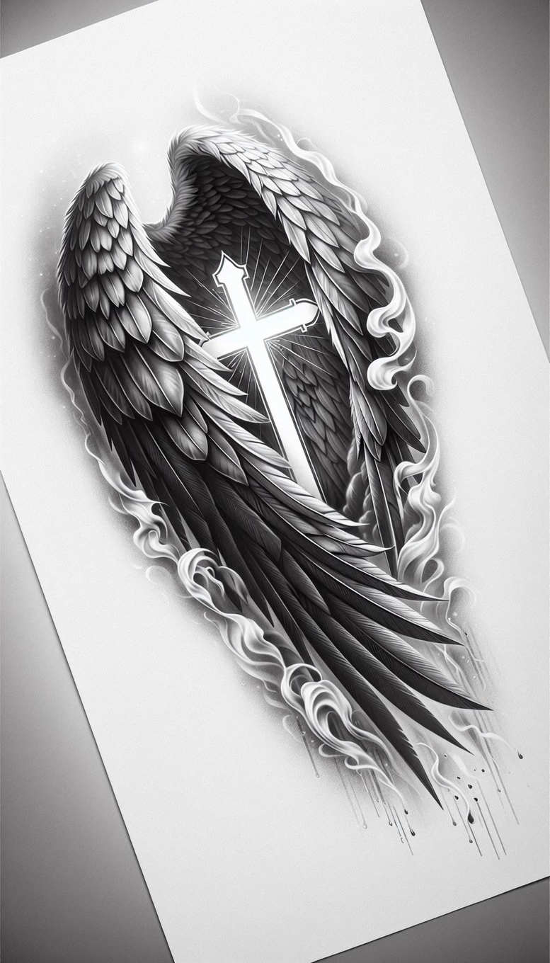 wings tattoo design ideas glowing air tattoo stands for perseverance