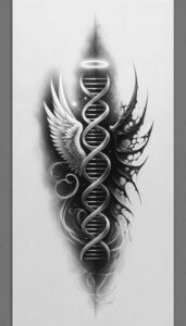detailed-wolf-tattoo – tattoo design ideas free ai generated – neotraditional-textural-detail – for-abdomen – Gallery: wolves-inkby-ai