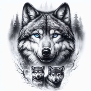 spiritual-wolf-tattoo-for-men – tattoo design ideas free ai generated – surrealism-hallucinatory – for-triceps – Gallery: wolves-inkby-ai