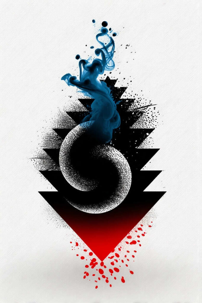 backgrounds-tattoo-designs-ideas-ai-generated--decorative-ring-parallel-lines-for-upper-back