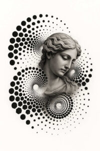 backgrounds-tattoo-designs-ideas-ai-generated--ornamental-swirl-linked-shapes-for-shin