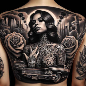 chicano-man-tattoo-high-contrast-for-abdomen – tattoo design ideas free ai generated – Gallery: chicano-inkby-ai
