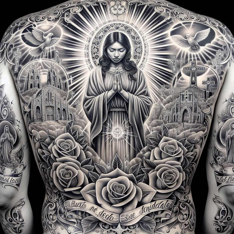 chicano tattoo design ideas soft-focus day of the dead stands for strength
