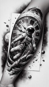 cosmic-journey – tattoo design ideas free ai generated – realism-light-and-shadow-play – for-lower-back – Gallery: cosmos-inkby-ai