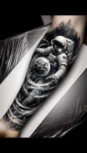 universe-mystery – tattoo design ideas free ai generated – surrealism-disorienting – for-heel – Gallery: cosmos-inkby-ai
