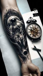 universe-vastness – tattoo design ideas free ai generated – surrealism-psychic-energy – for-behind-ear – Gallery: cosmos-inkby-ai