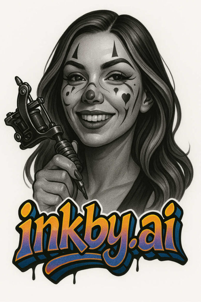 face-with-halo – tattoo design ideas free ai generated – surrealism-melted-shapes – for-heel – Gallery: faces-inkby-ai