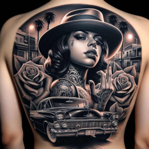 illuminated-face – tattoo design ideas free ai generated – surrealism-ambiguous-space – for-collarbone – Gallery: faces-inkby-ai