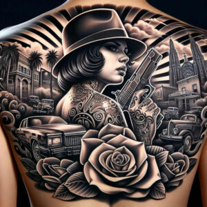 monochrome-face – tattoo design ideas free ai generated – neotraditional-rich-shading – for-side – Gallery: faces-inkby-ai
