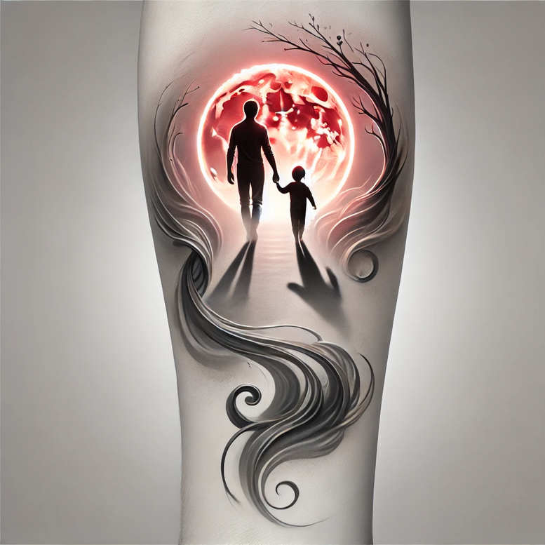 family-tattoo – tattoo design ideas free ai generated – gentle-angle – for-nape – Gallery: family-inkby-ai