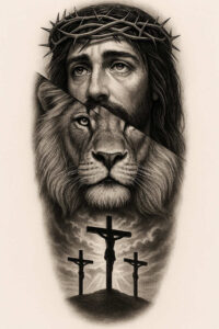 jesus-christ-tattoo – tattoo design ideas free ai generated – realism-life-like – for-side-torso – Gallery: jesus-inkby-ai