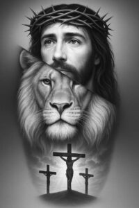 jesus-life-tattoo – tattoo design ideas free ai generated – neotraditional-artistic-flair – for-upper-back – Gallery: jesus-inkby-ai