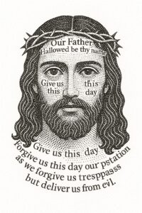 jesus-light-tattoo – tattoo design ideas free ai generated – neotraditional-subtle-tone – for-behind-ear – Gallery: jesus-inkby-ai