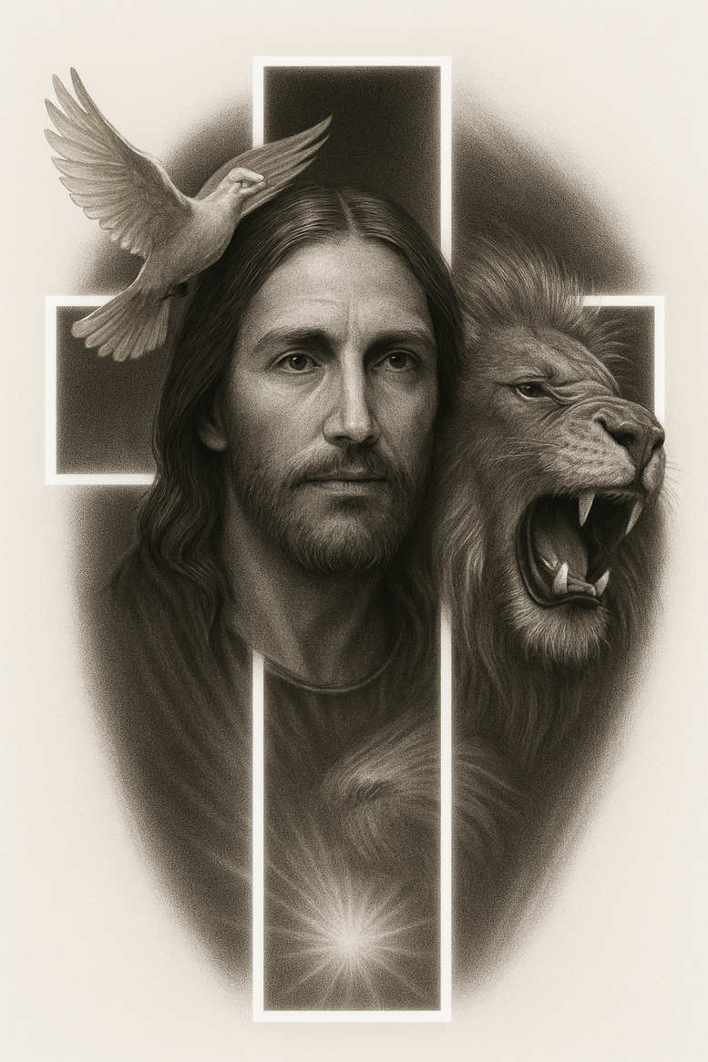 jesus tattoo design ideas Realism studio quality sacred tattoo for upper arm