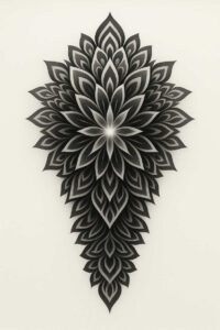 engraved-motif – tattoo design ideas free ai generated – unending – for-back-of-neck – Gallery: mandalas-and-similar-inkby-ai