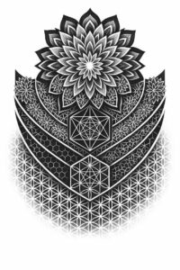 wavy-lines – tattoo design ideas free ai generated – ornamental-rays – for-wrist – Gallery: mandalas-and-similar-inkby-ai