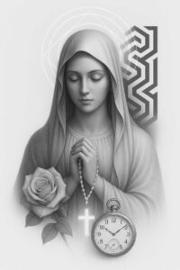 mary-with-child – tattoo design ideas free ai generated – true-rendering – for-lower-leg – Gallery: mary-inkby-ai