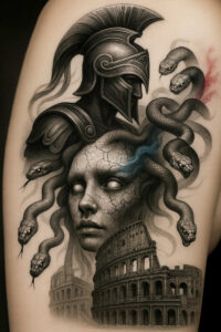 medusa-gaze-realism-reflective-light-for-lower-back – tattoo design ideas free ai generated – Gallery: medusa-inkby-ai