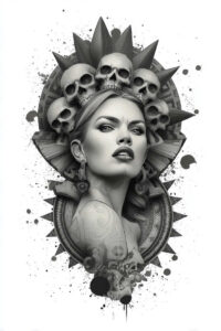 gothic-motif-tattoo-distorted-realism-refined-highlights – tattoo design ideas free ai generated – Gallery: muerta-inkby-ai