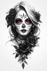 lady-with-crown-tattoo-sacrifice-realism-realistic-dimension – tattoo design ideas free ai generated – Gallery: muerta-inkby-ai