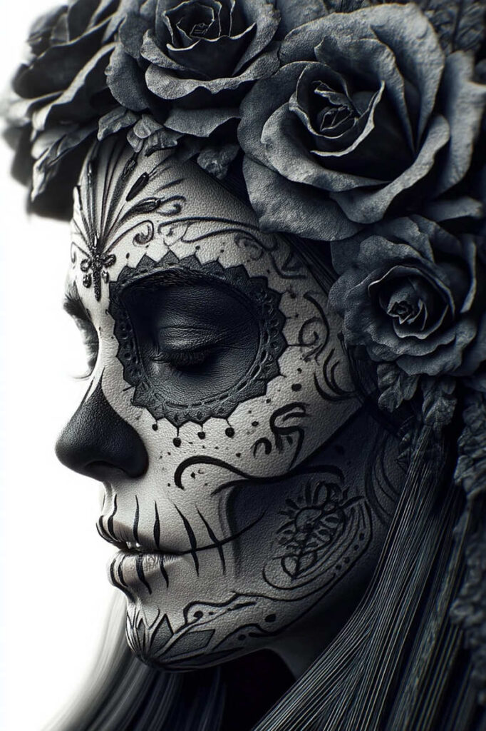dark-lady-tattoo-hellish-neotraditional-color-overlays – tattoo design ideas free ai generated – Gallery: muerta-inkby-ai