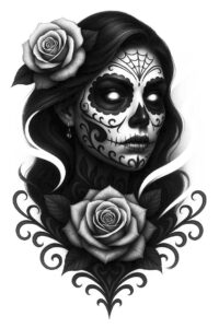 lady-of-death-tattoo-dripping-surrealism-phantasmagoric – tattoo design ideas free ai generated – Gallery: muerta-inkby-ai