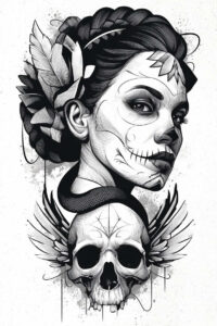 death-and-light-tattoo-tattered-clothing-surrealism-mystical – tattoo design ideas free ai generated – Gallery: muerta-inkby-ai
