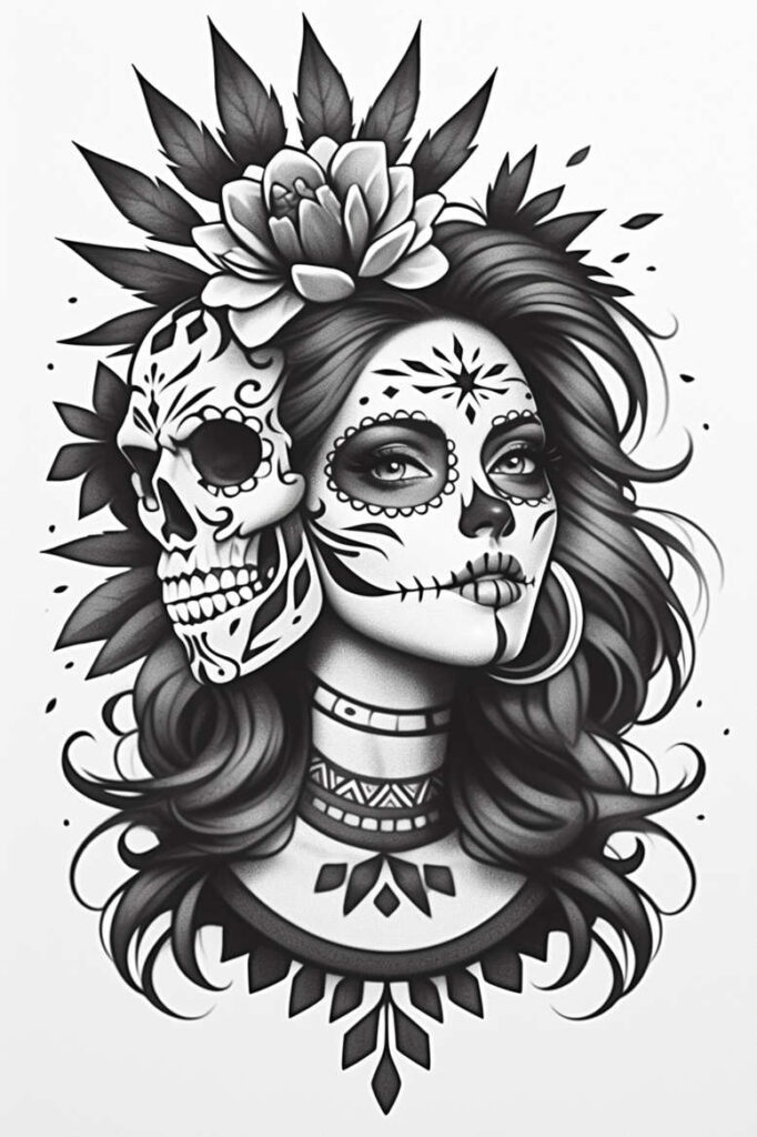 rebirth-tattoo-gagged-surrealism-enigmatic-light – tattoo design ideas free ai generated – Gallery: muerta-inkby-ai