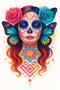 lady-with-crown-tattoo-frightening-neotraditional-classic-motifs – tattoo design ideas free ai generated – Gallery: muerta-inkby-ai
