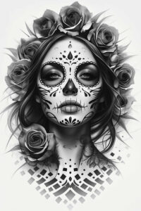 lady-with-symbols-tattoo-twisted-realism-precise-anatomy – tattoo design ideas free ai generated – Gallery: muerta-inkby-ai