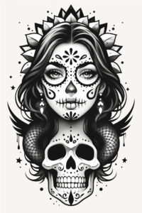 lady-with-line-tattoo-grim-realism-natural-contrast – tattoo design ideas free ai generated – Gallery: muerta-inkby-ai