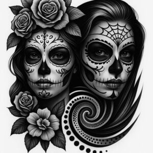 lady-with-crown-tattoo-rotting-realism-emotional-realism – tattoo design ideas free ai generated – Gallery: muerta-inkby-ai