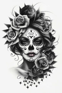 death-woman-tattoo-twisted-realism-visual-accuracy – tattoo design ideas free ai generated – Gallery: muerta-inkby-ai