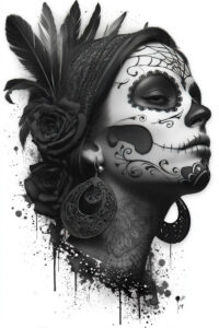 lady-with-detail-tattoo-gagged-surrealism-subconscious-themes – tattoo design ideas free ai generated – Gallery: muerta-inkby-ai
