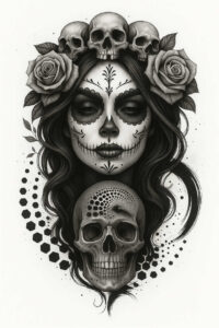 lady-with-line-tattoo-horror-neotraditional-modern-classic – tattoo design ideas free ai generated – Gallery: muerta-inkby-ai