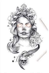 death-symbol-tattoo-paranormal-surrealism-unreal – tattoo design ideas free ai generated – Gallery: muerta-inkby-ai
