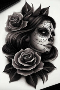 death-motif-tattoo-chilling-neotraditional-classic-motifs – tattoo design ideas free ai generated – Gallery: muerta-inkby-ai