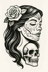 shadow-figure-tattoo-whisper-neotraditional-classic-motifs – tattoo design ideas free ai generated – Gallery: muerta-inkby-ai