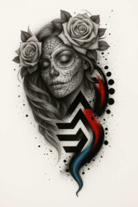 skull-woman-tattoo-void-realism-reflective-light – tattoo design ideas free ai generated – Gallery: muerta-inkby-ai